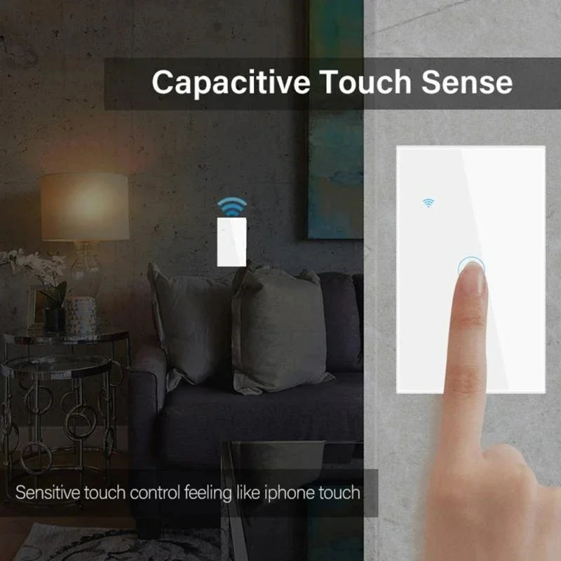 Interruptor Inteligente de Parede, com sensor de toque, Tuya Touch Sensor LED,  Alexa Google Home